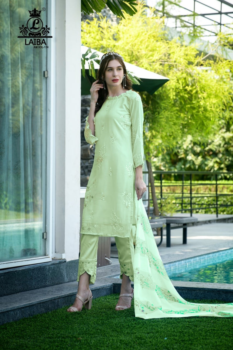 Laiba Dno Am Vol 174 Georgette With Heavy Beautiful Work Stylish Designer Fancy Party Wear Kurti