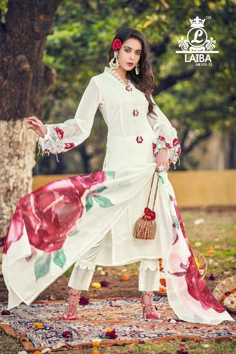 Laiba Am Vol 73 Georgette Beautiful Work Stylish Designer Party Wear Attractive Look Fancy Kurti