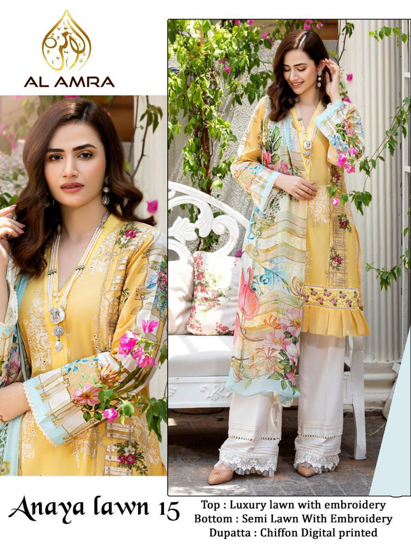 Al Amra Anaya Lawn 15  With Digital Print Pakistani Style Salwar Suits