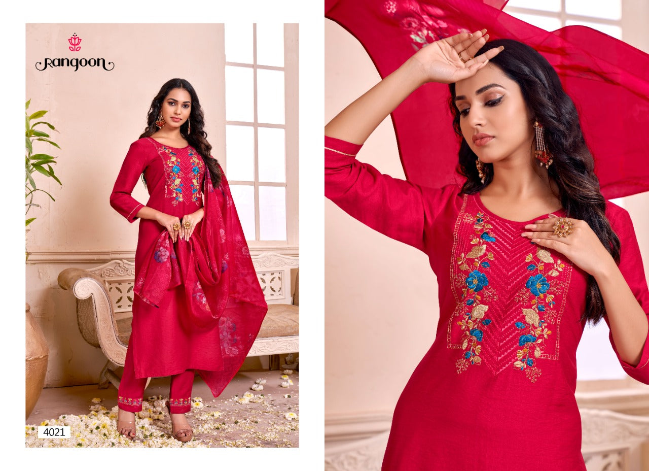 Rangoon Aner Viscose With Embroidery Work Stylish Designer Festive Wear Kurti