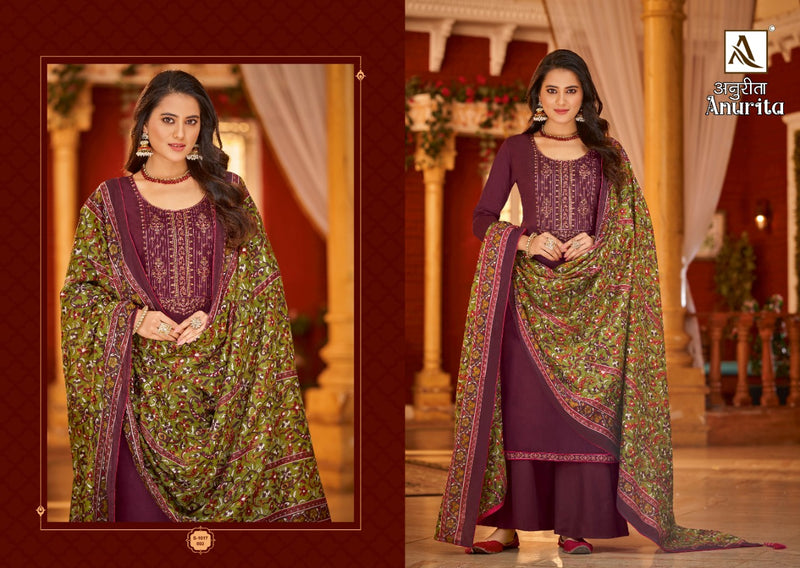 Alok Suit Anurita Jam Cotton With Neck Embroidery Work Stylish Designer Fancy Salwar Kameez