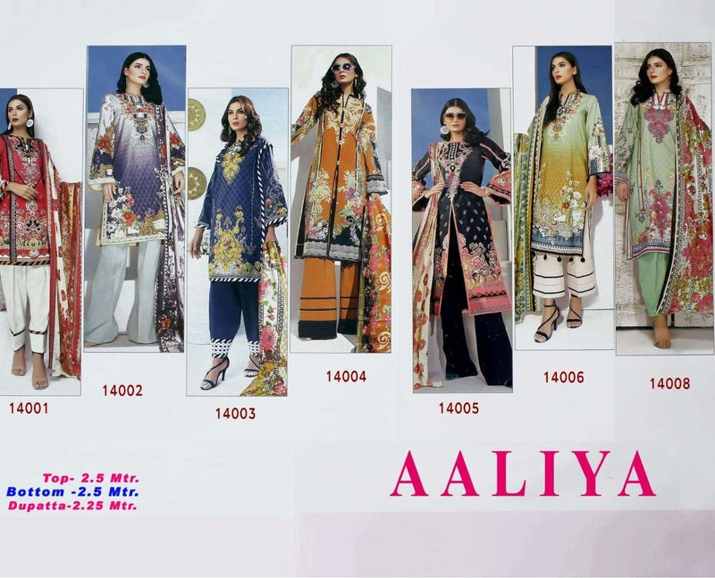 Apna Cotton Aaliya Vol 14 Pure Cotton Heavy Wedding Wear Salwar Suits With Karachi Print