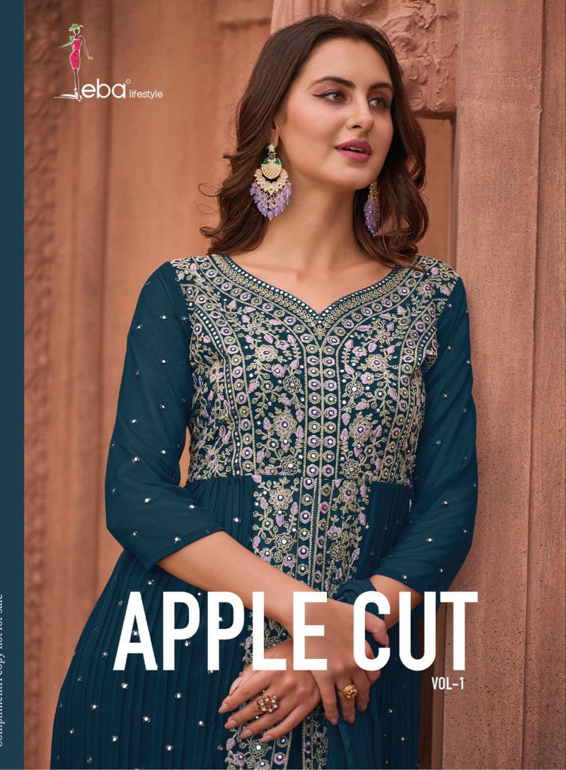 Eba Lifestyle Apple Cut Vol 1 Georgette Embroidery Work Fancy Designer Partywear Kurti