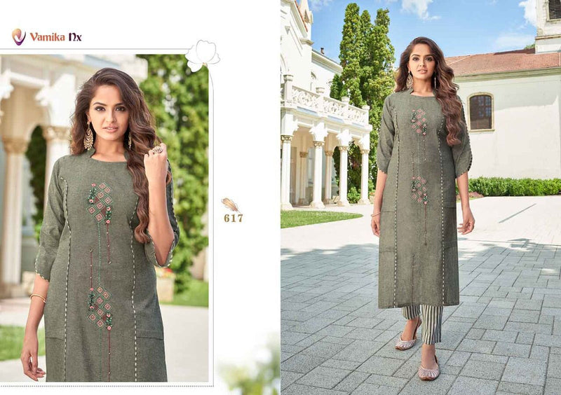 Vamika Nx Apsara Vol 4 Premium Cotton Fancy Stylish Party Wear Kurtis  with Pant Style Bottom