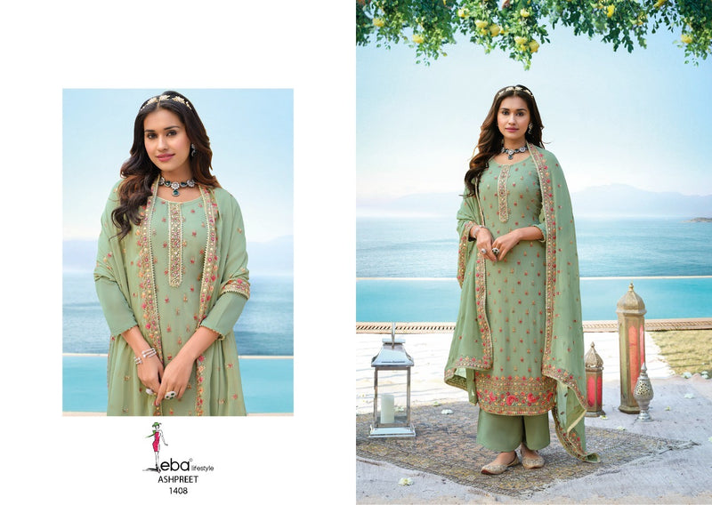 Eba Lifestyle Ashpreet Vol 4 Heavy Georgette Designer Party Wear Salwar Suits