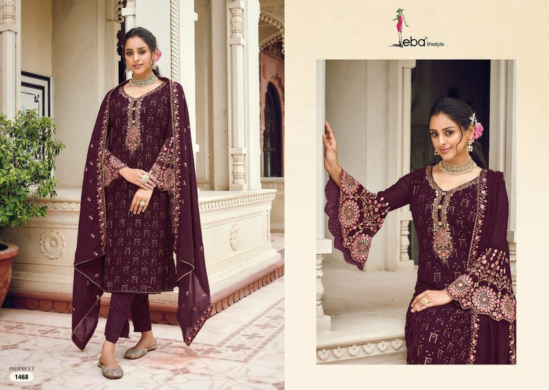 Eba Lifestyle Ashpreet Vol 7 Georgette With Embroidery Work Stylish Designer Fancy Salwar Kameez