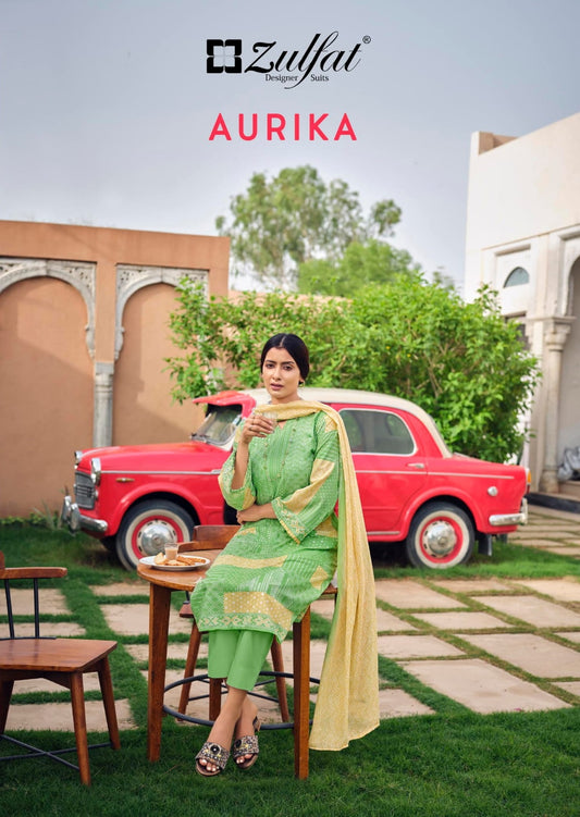 Zulfat Anurika Pure Cotton With Printed Work Stylish Designer Casual Look Fancy Salwar Kameez