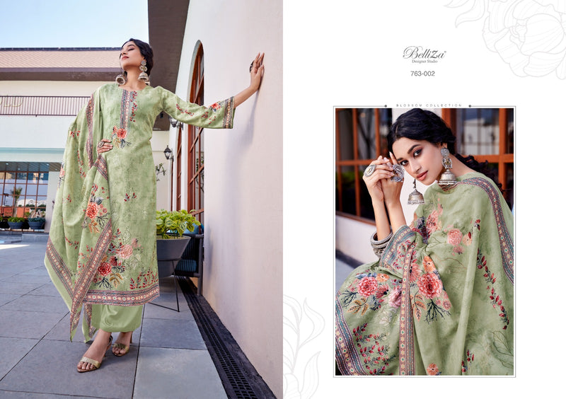 Belliza Designer Studio Autograph Pure Jam Cotton Digital Print On Exclusive Embroidery Work Designer Partywear Salwar Suit