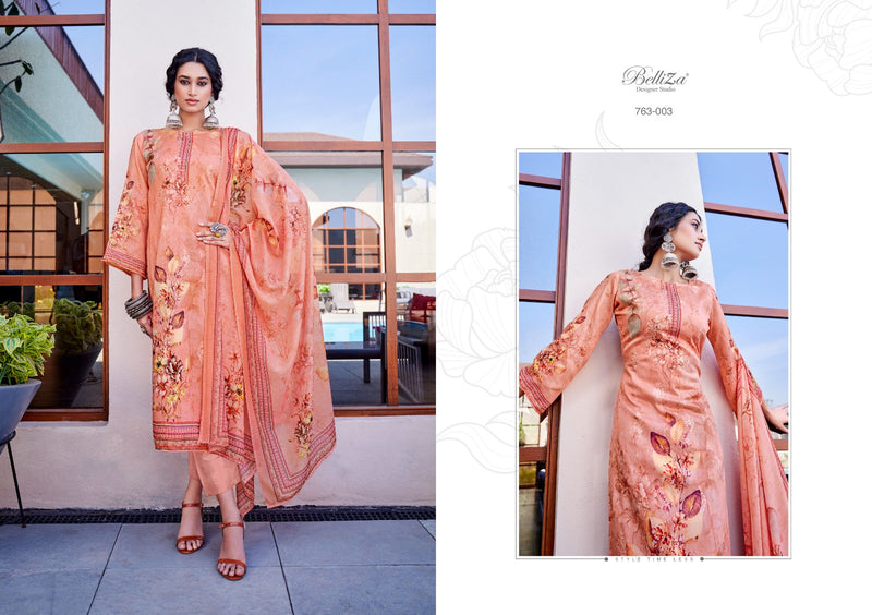 Belliza Designer Studio Autograph Pure Jam Cotton Digital Print On Exclusive Embroidery Work Designer Partywear Salwar Suit