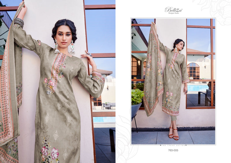 Belliza Designer Studio Autograph Pure Jam Cotton Digital Print On Exclusive Embroidery Work Designer Partywear Salwar Suit