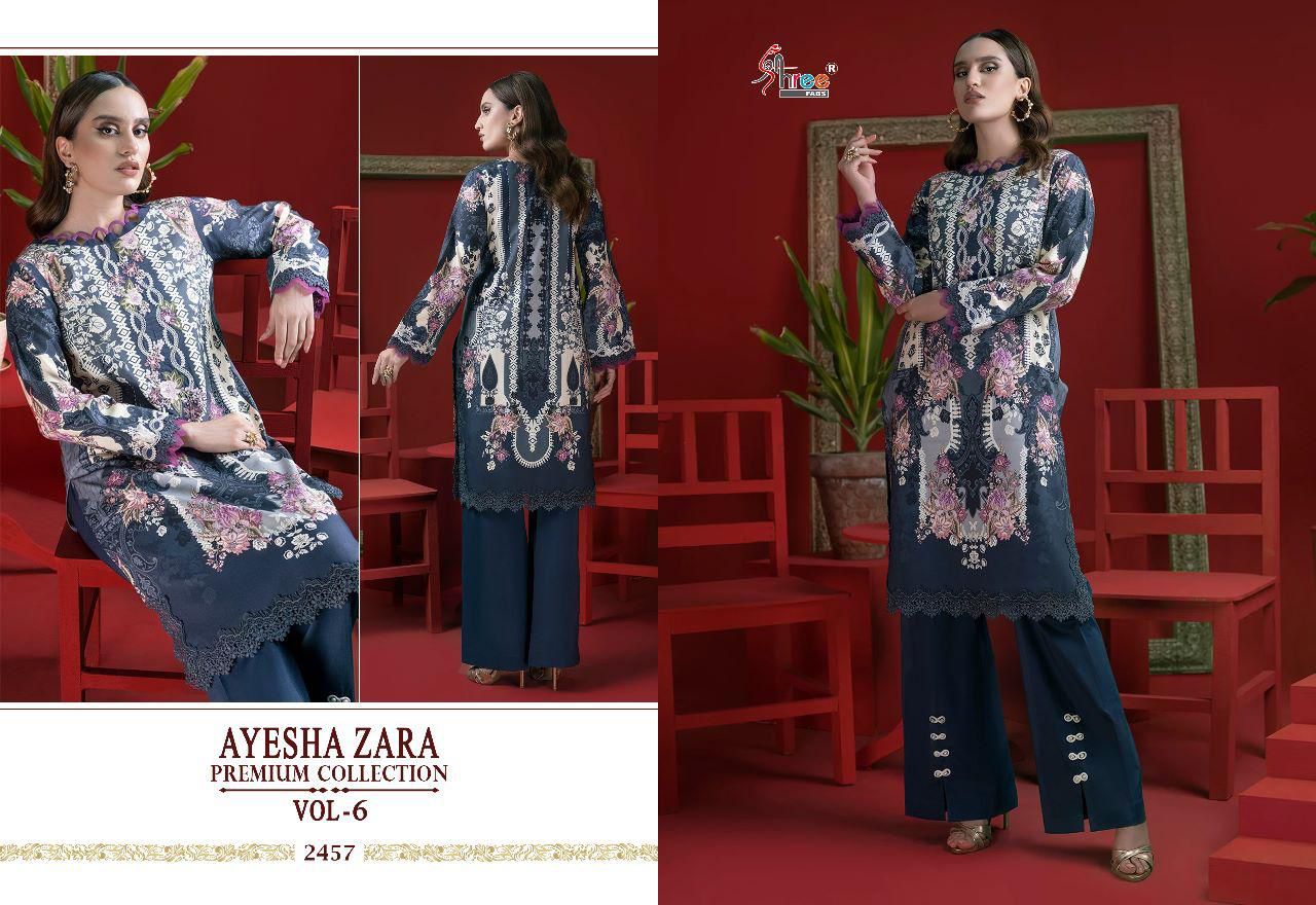 Shree Fabs Ayesha Zara Premium Collection Vol 6 Pure Cotton Stylish Designer Casual Look Pakistani Salwar Suit