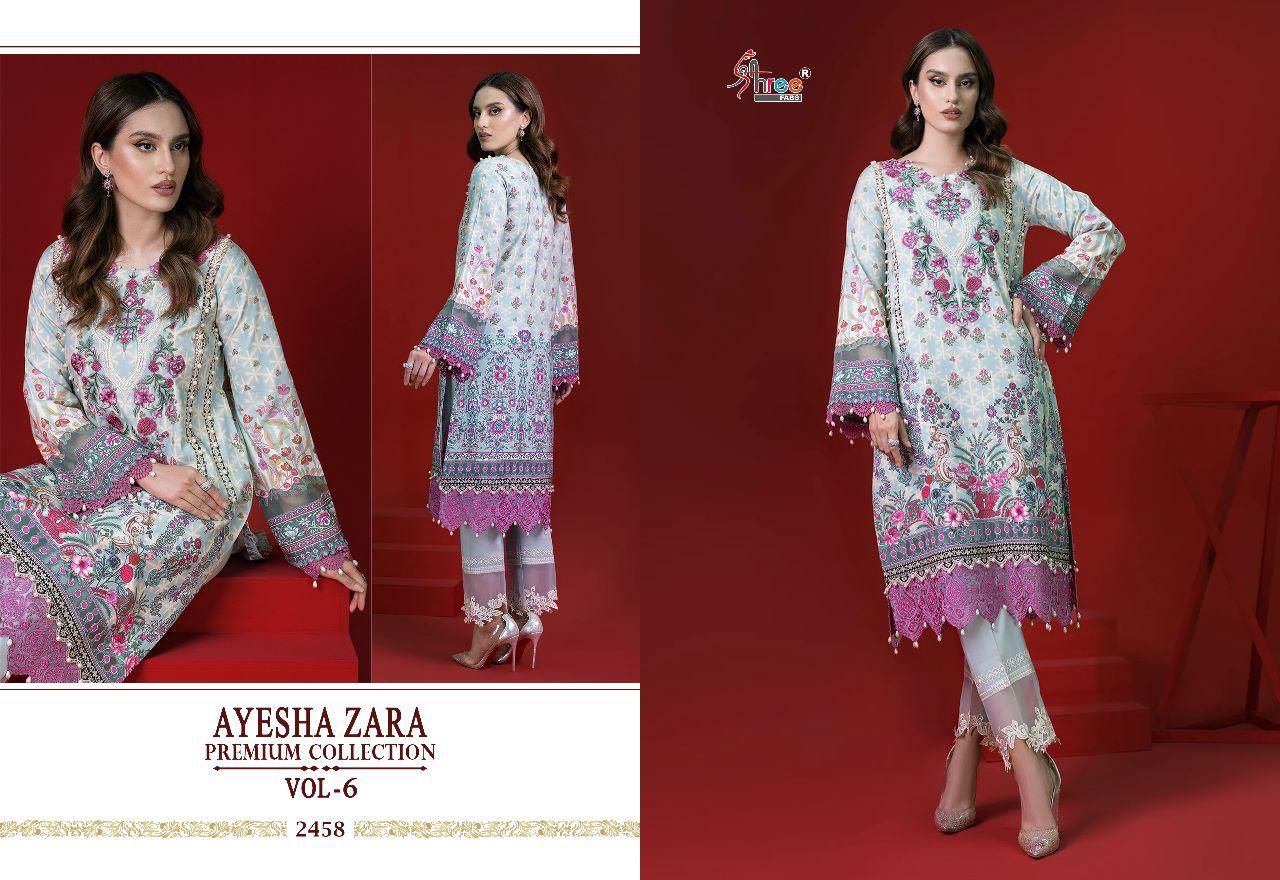 Shree Fabs Ayesha Zara Premium Collection Vol 6 Pure Cotton Stylish Designer Casual Look Pakistani Salwar Suit