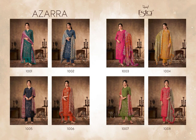 Esta Azarra Muslin Silk Printed With Hand work stylish Designer Fancy salwar suit