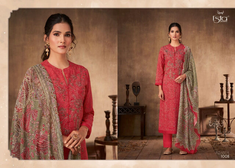 Esta Azarra Muslin Silk Printed With Hand work stylish Designer Fancy salwar suit