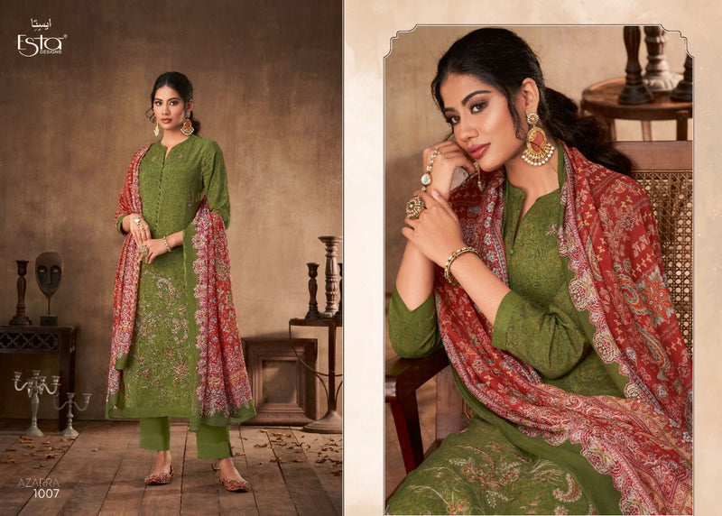 Esta Azarra Muslin Silk Printed With Hand work stylish Designer Fancy salwar suit