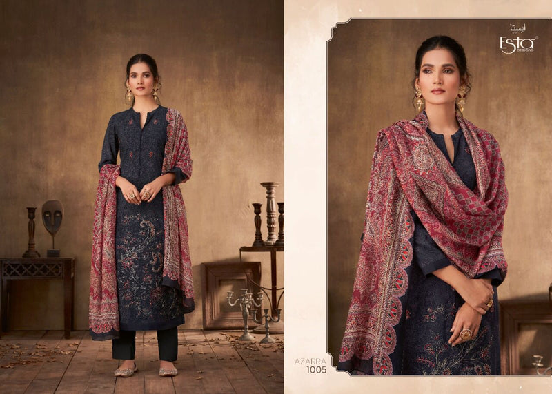 Esta Azarra Muslin Silk Printed With Hand work stylish Designer Fancy salwar suit