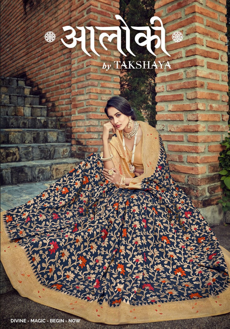 Aaloki Launch By Takhshya Silk With Fancy Printed Exclusive Traditional Wear Designer Sarees