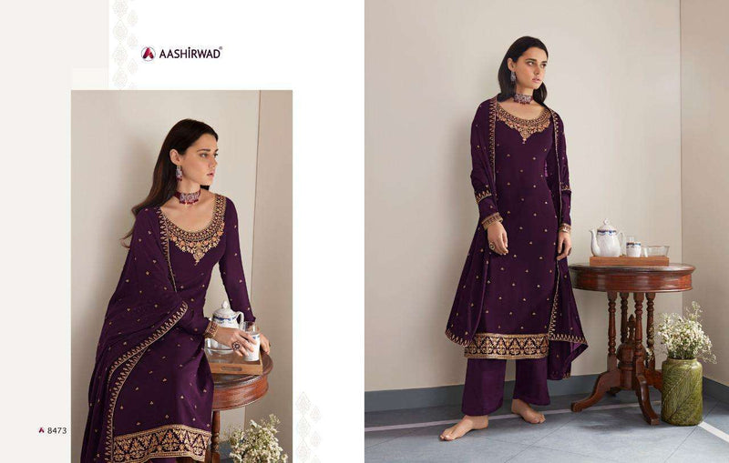 Aashirwad Creation Launch Ghazal Georgette With Neck Embroidery Work Casual Wear Salwar Suits