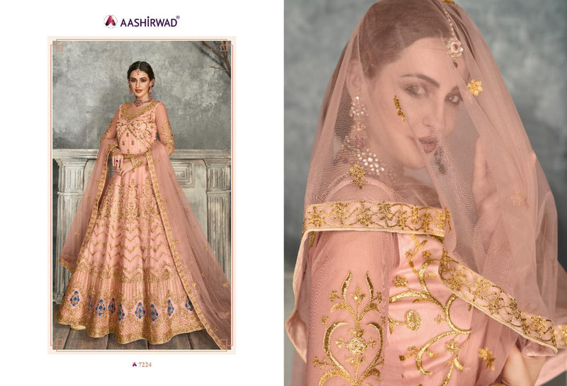 Aashirwad Kaira Butterfly Net With Front Back Work Traditional Salwar Kameez