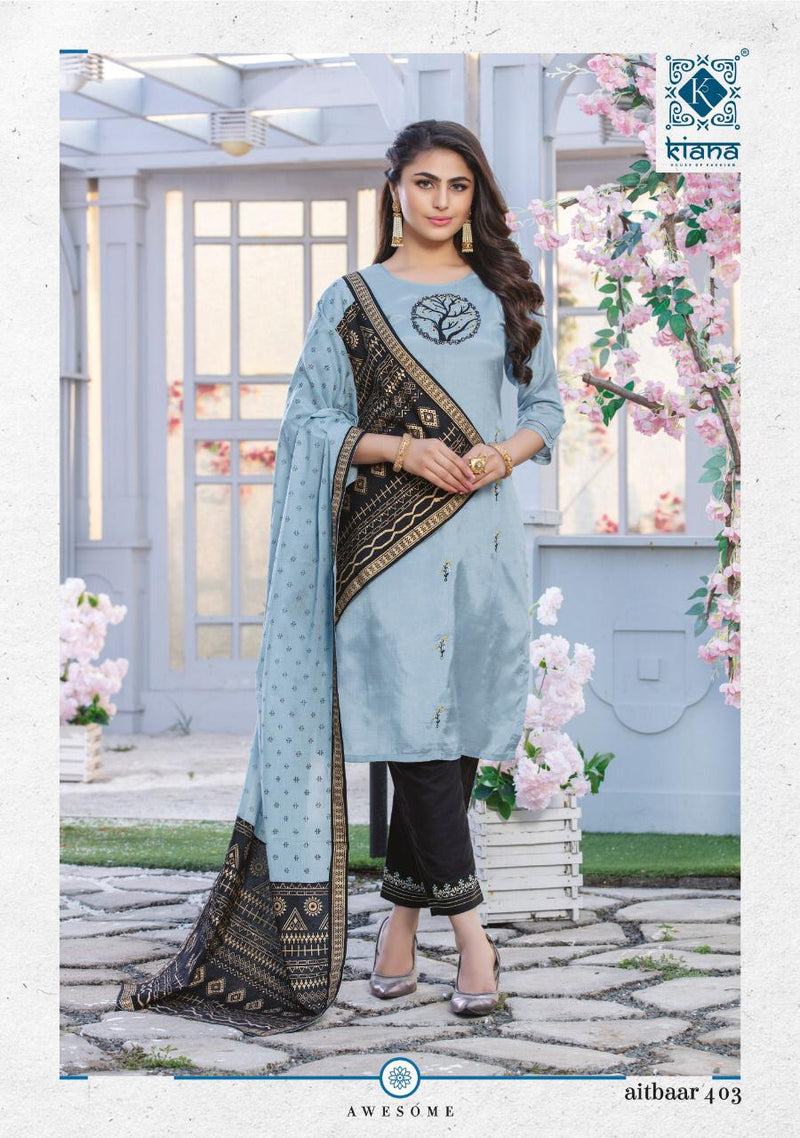 Kiana Launched Aitbaar Vol 4 Chanderi Silk Exclusive Party Wear Kurtis