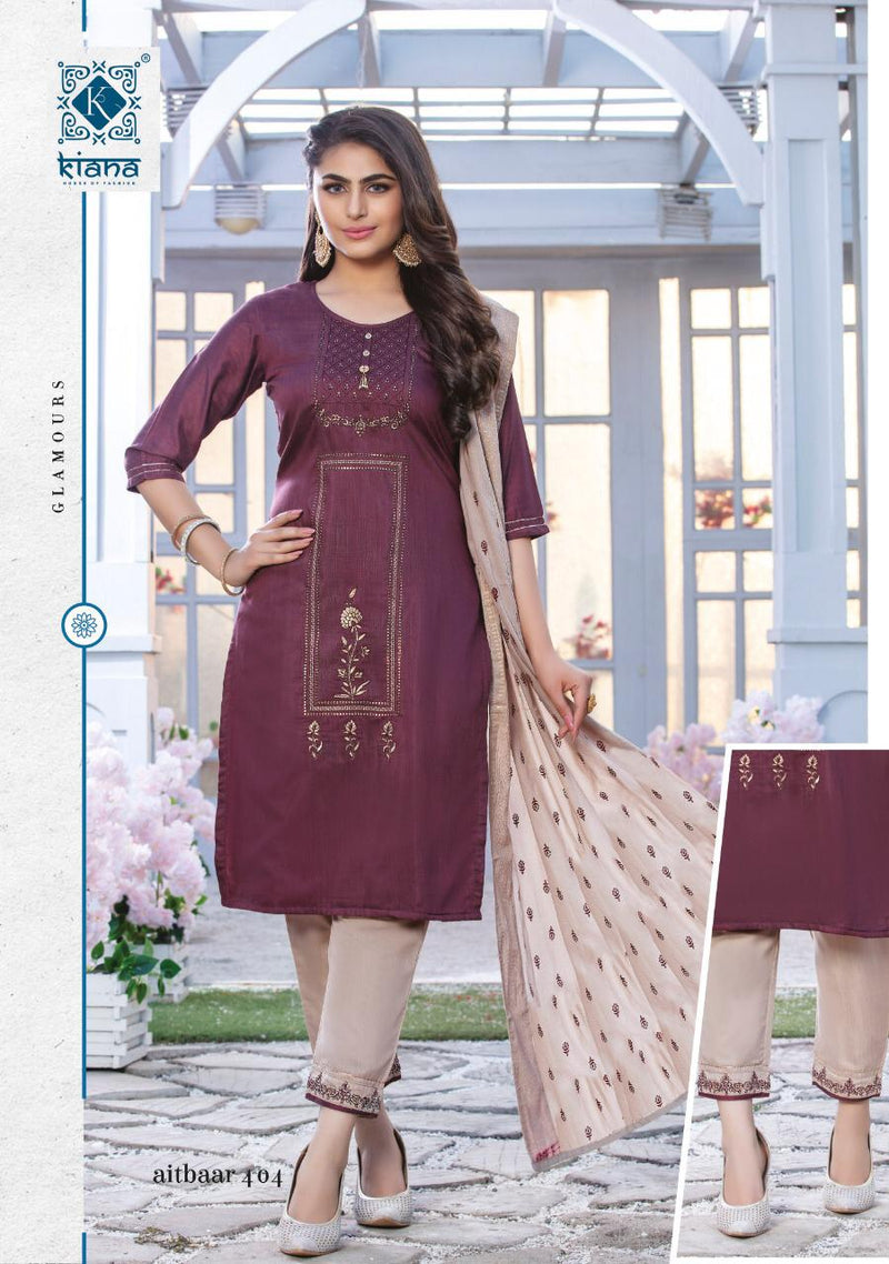 Kiana Launched Aitbaar Vol 4 Chanderi Silk Exclusive Party Wear Kurtis