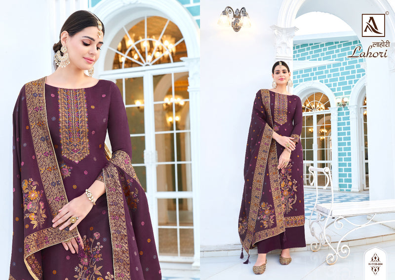 Alok Suit Lahori Pure Viscose Dola Jacquard Exclusive Hand Work Salwar Suit