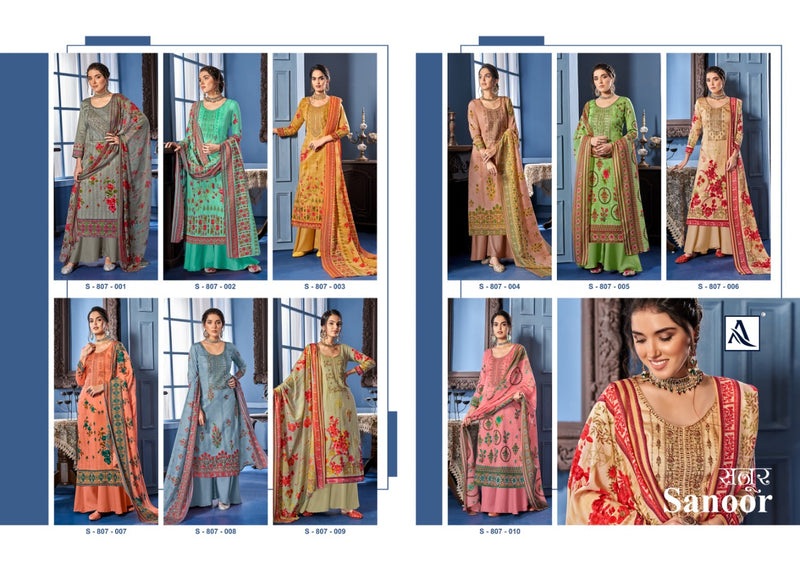 Alok Suit Launch Sanoor Jam Digital Print With Embroidery Work Designer Salwar Kameez