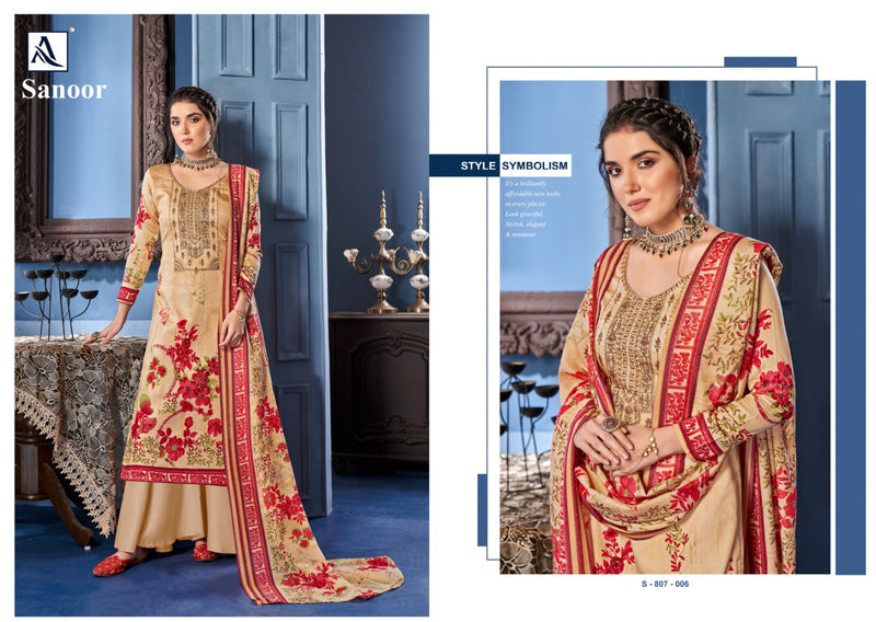 Alok Suit Launch Sanoor Jam Digital Print With Embroidery Work Designer Salwar Kameez