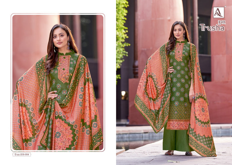 Alok Suit Trusha Pashmina Digital Print With Swarovski Diamond Salwar Suit