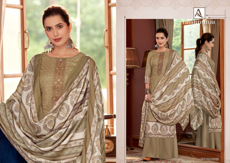 Alok suit Falaknuma Pashmina Digital Print With Embroidery Work