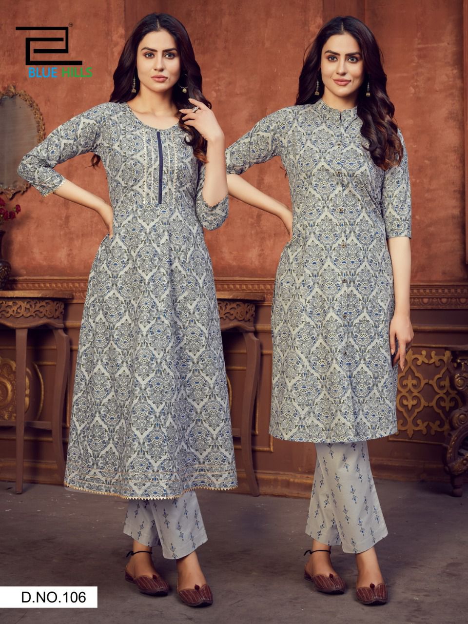 Anarkali Blue Hills Fusion Vol 1 Cotton Cambric Fancy Kurti