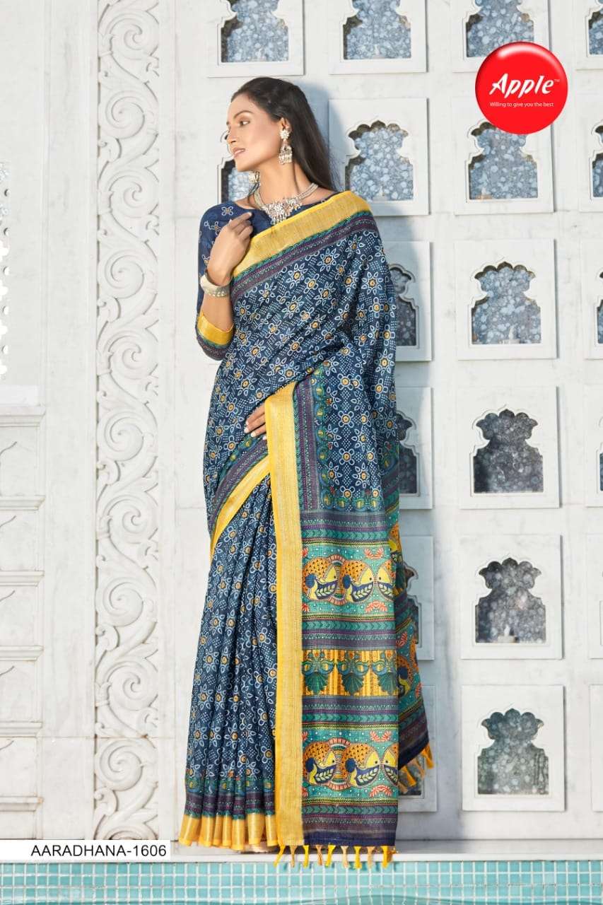 Apple Saree Aaradhna vol 16 Linen Digital Print Fency saree