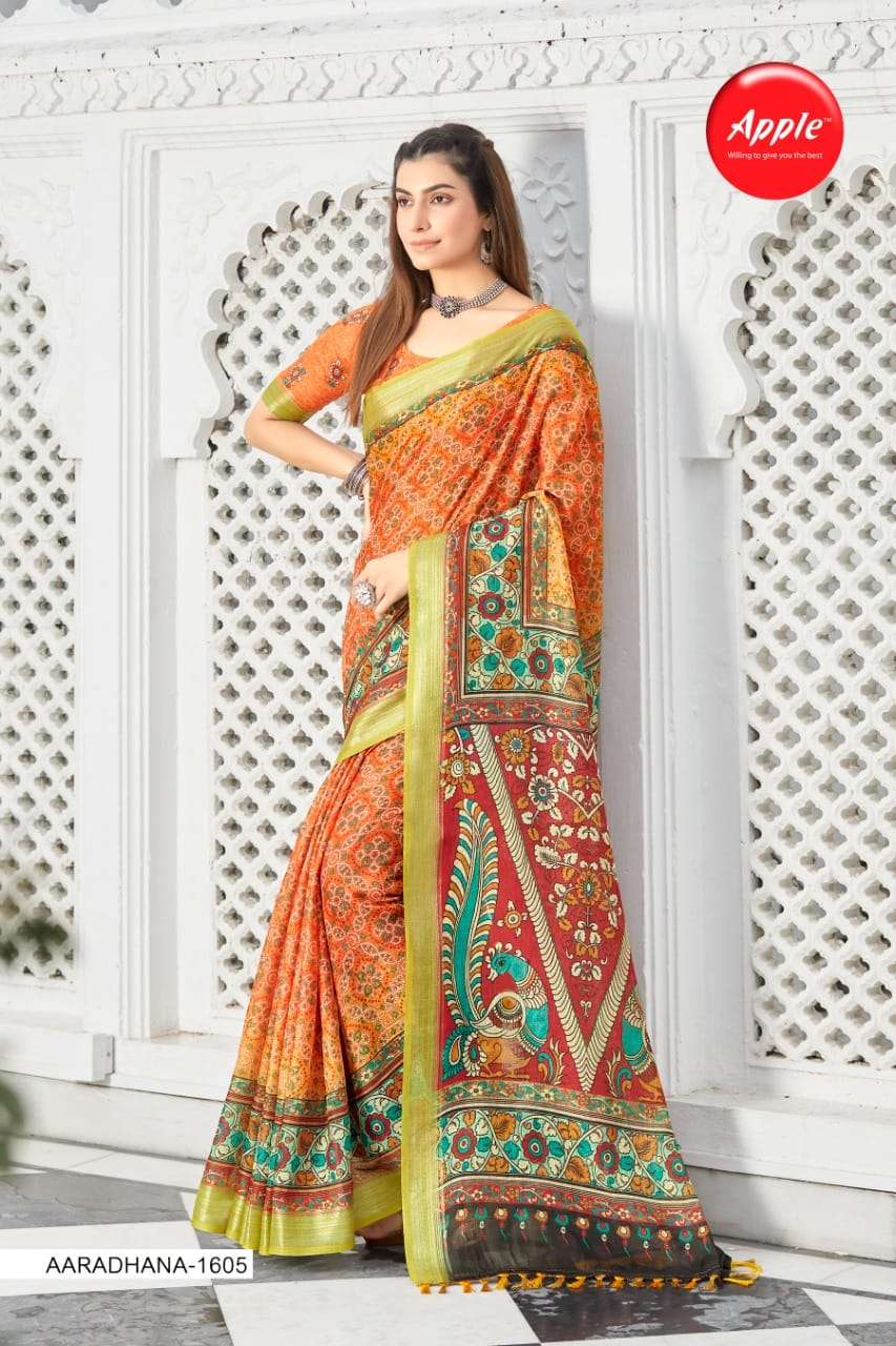 Apple Saree Aaradhna vol 16 Linen Digital Print Fency saree