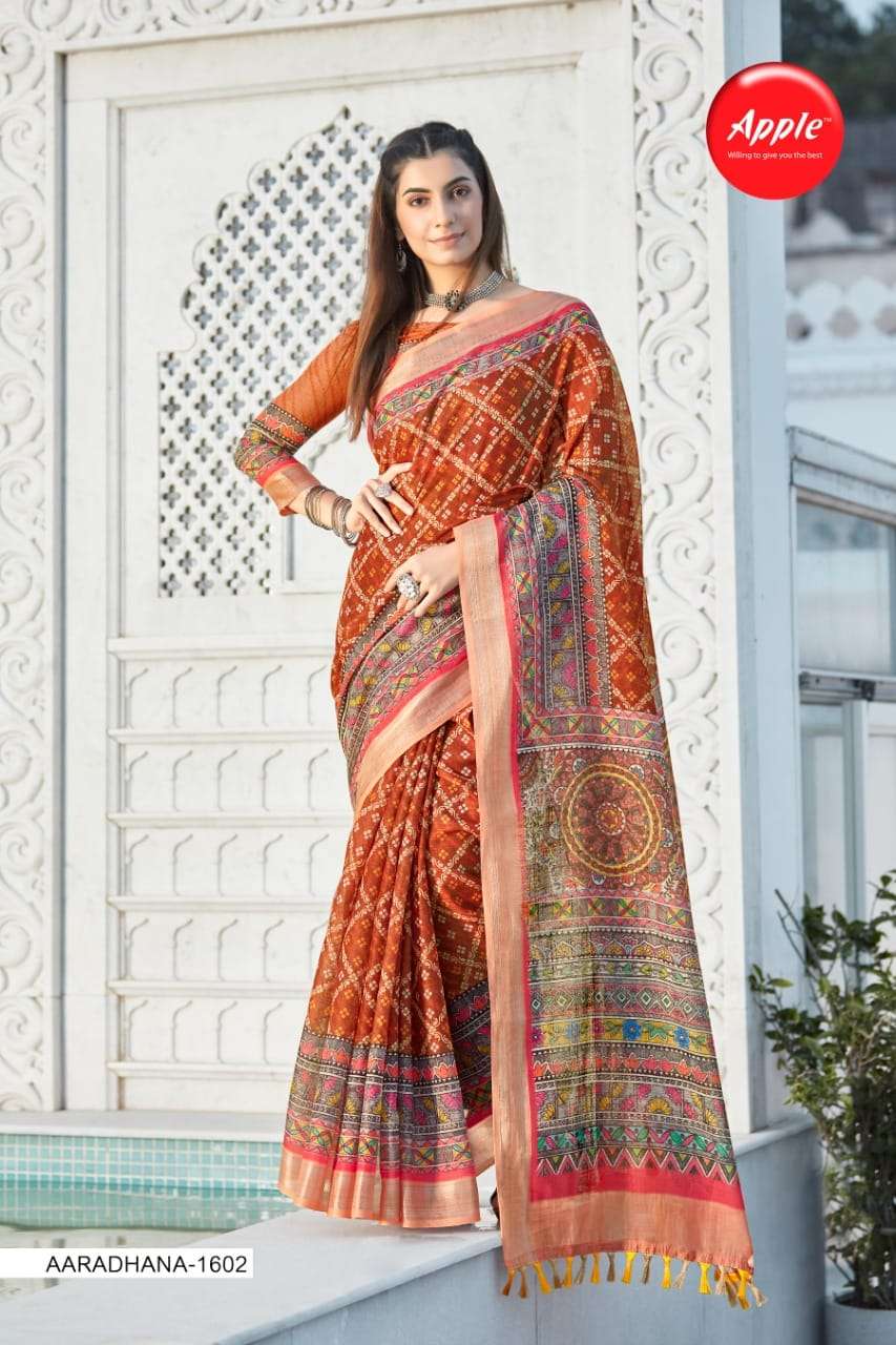 Apple Saree Aaradhna vol 16 Linen Digital Print Fency saree