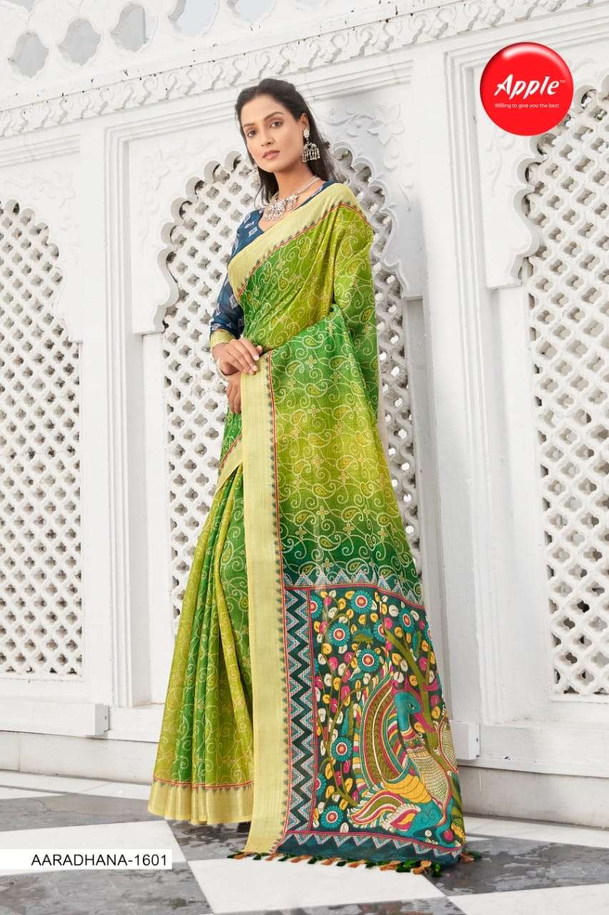 Apple Saree Aaradhna vol 16 Linen Digital Print Fency saree