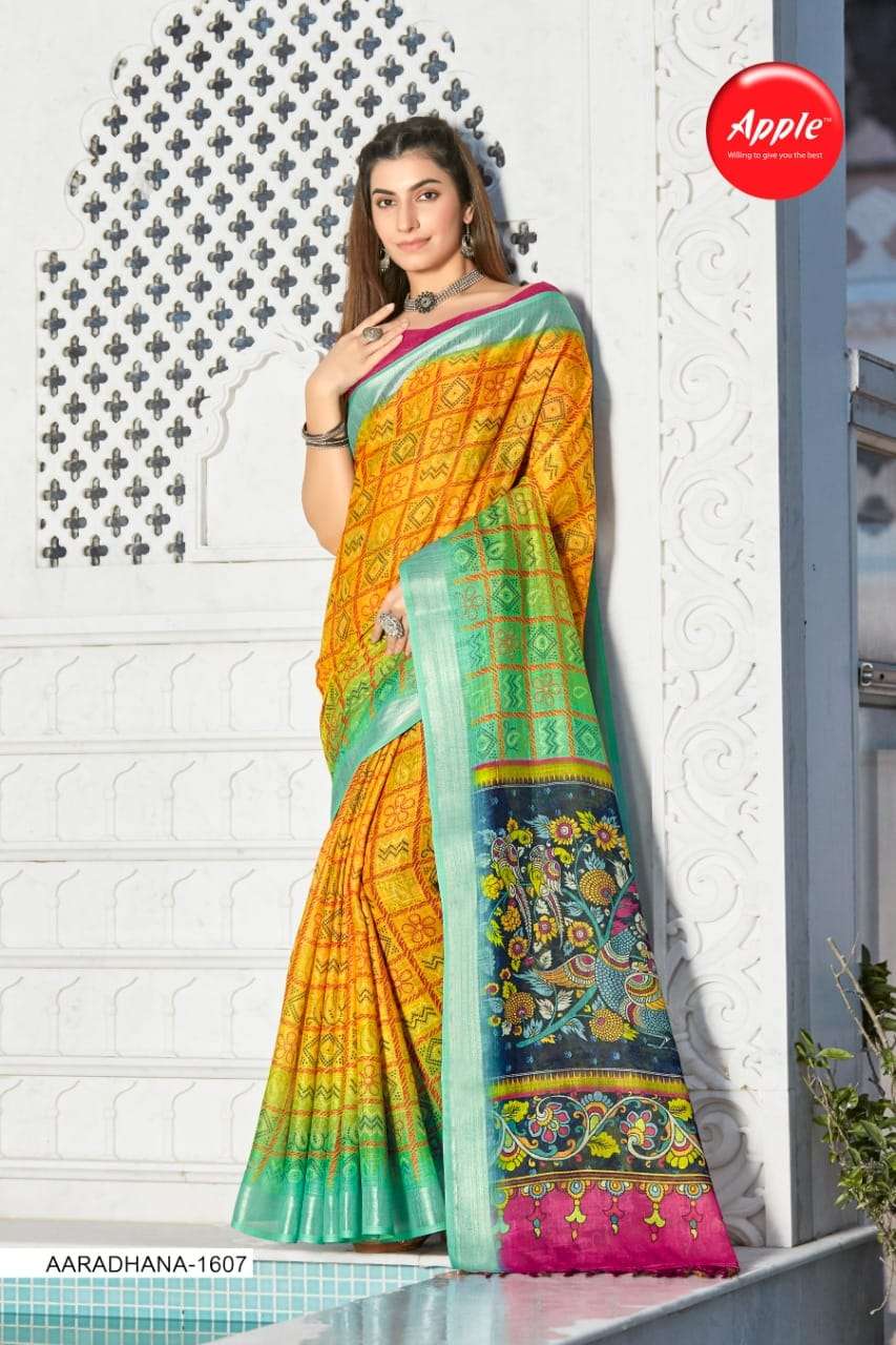 Apple Saree Aaradhna vol 16 Linen Digital Print Fency saree