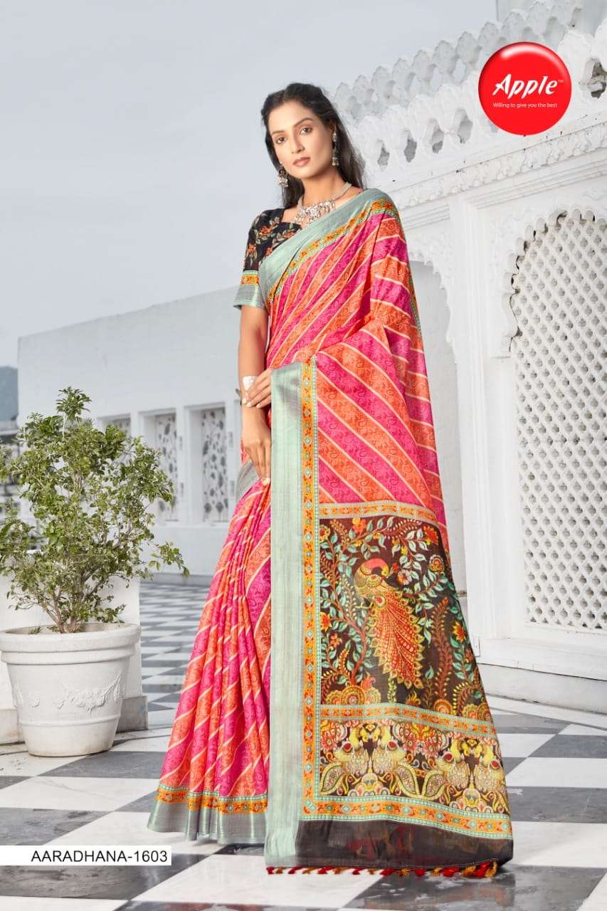 Apple Saree Aaradhna vol 16 Linen Digital Print Fency saree