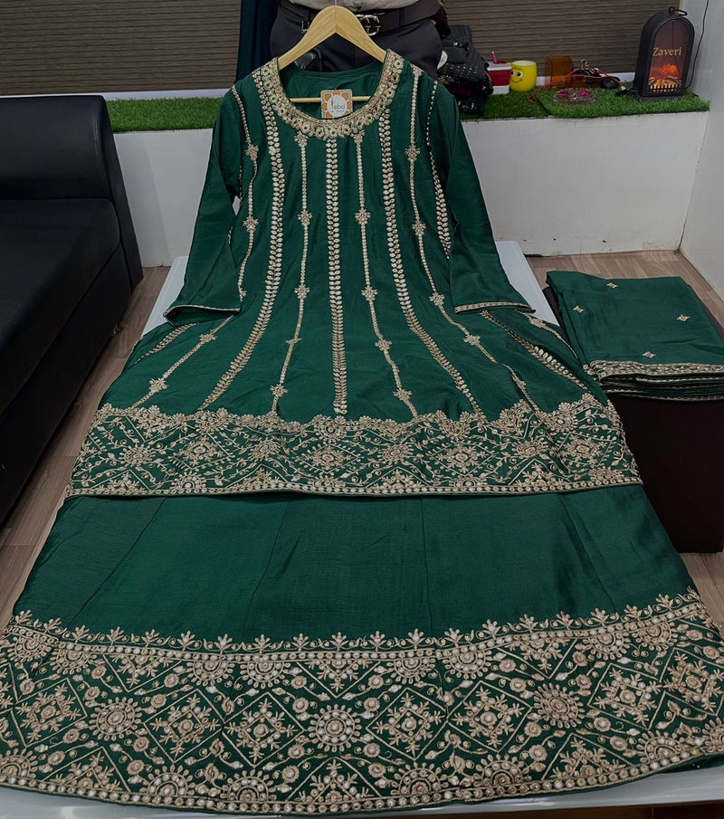 Eba Lifestyle Baani Georgette Chinon Front Embroidery Partywear Designer Kurti