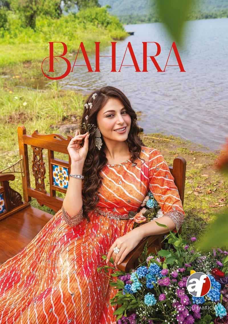 Anju Fabs Bahara Georgette With Heavy Embroidery Work Stylish Designer Party Wear Long Kurti