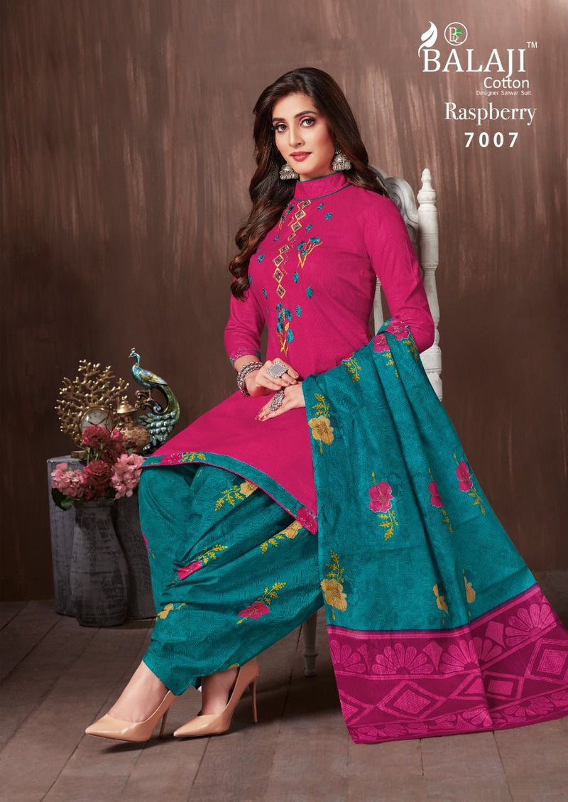 Balaji Cotton Raspberry Vol 7 Pure Cotton Patiyala Style Party Wear Salwar Suits