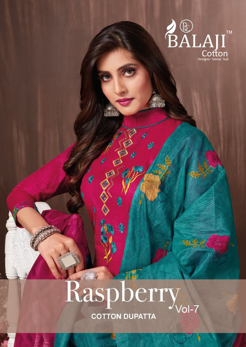 Balaji Cotton Raspberry Vol 7 Pure Cotton Patiyala Style Party Wear Salwar Suits