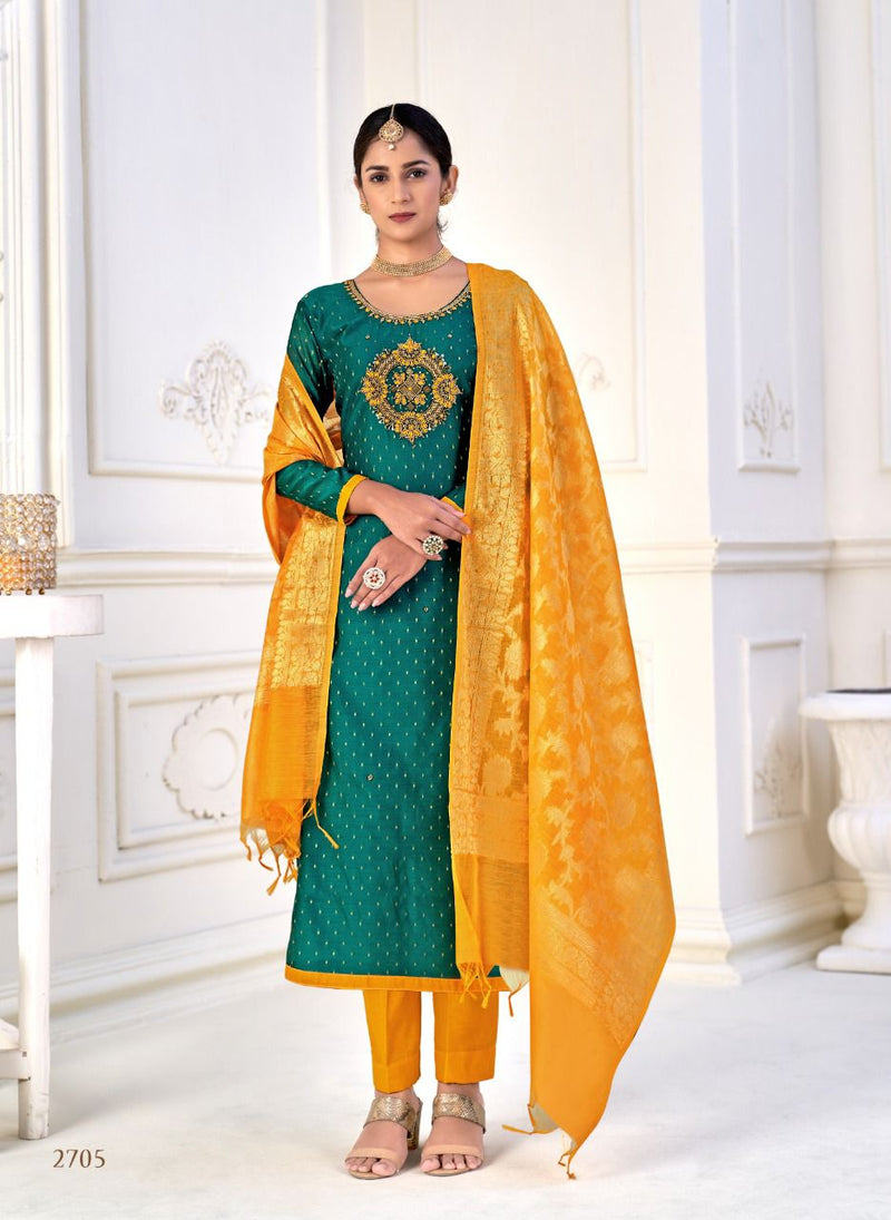 Nitya Banarasi Collection Chanderi Silk With Embroidery Designer Party Wear Salwar Suits