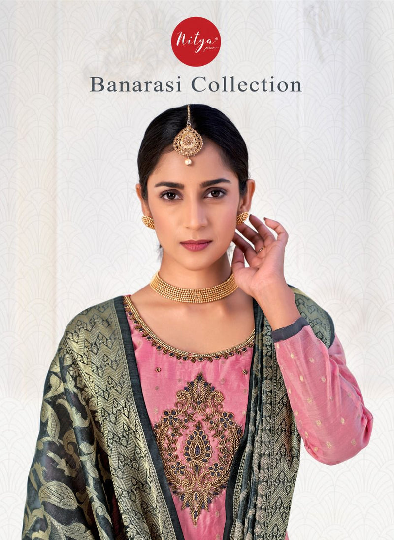 Nitya Banarasi Collection Chanderi Silk With Embroidery Designer Party Wear Salwar Suits