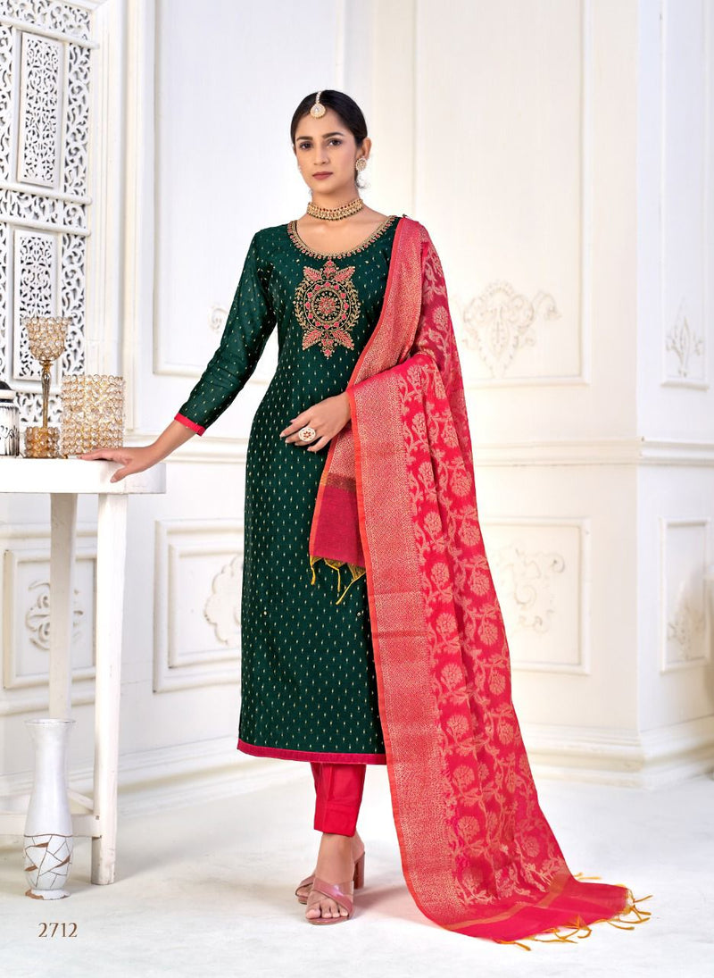 Nitya Banarasi Collection Chanderi Silk With Embroidery Designer Party Wear Salwar Suits