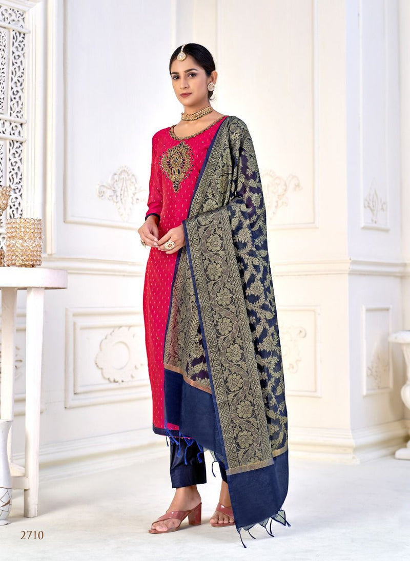 Nitya Banarasi Collection Chanderi Silk With Embroidery Designer Party Wear Salwar Suits