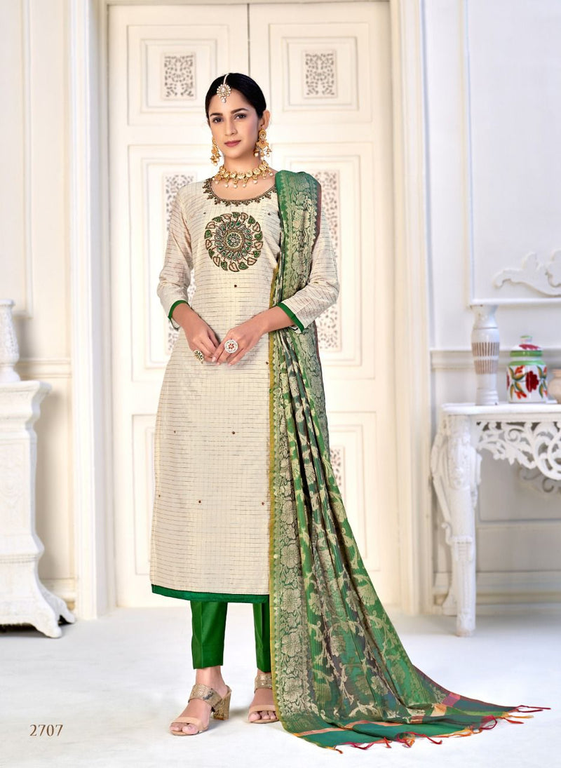 Nitya Banarasi Collection Chanderi Silk With Embroidery Designer Party Wear Salwar Suits