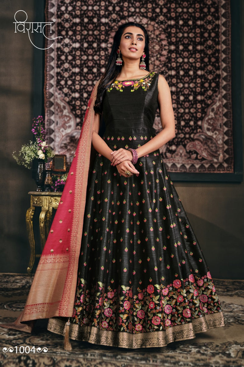 Virasat Banarasiya Jacquard Designer Occasional Wear Beautiful Gowns