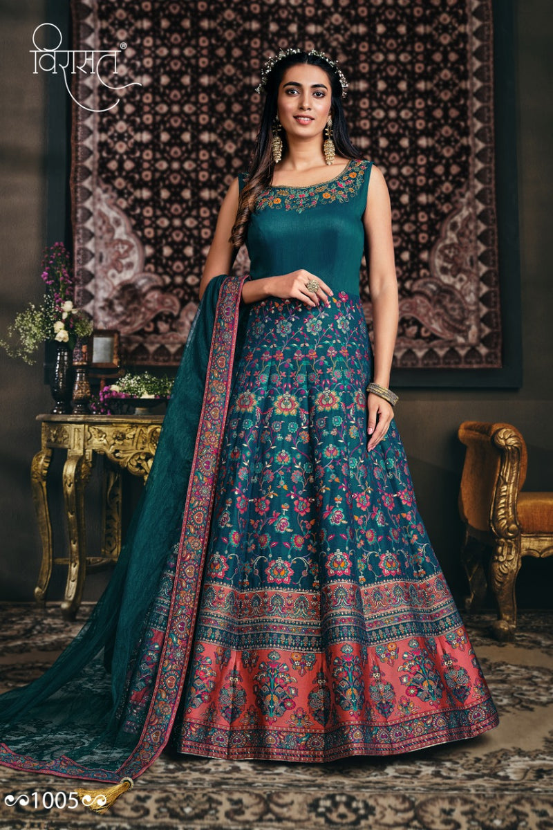 Virasat Banarasiya Jacquard Designer Occasional Wear Beautiful Gowns