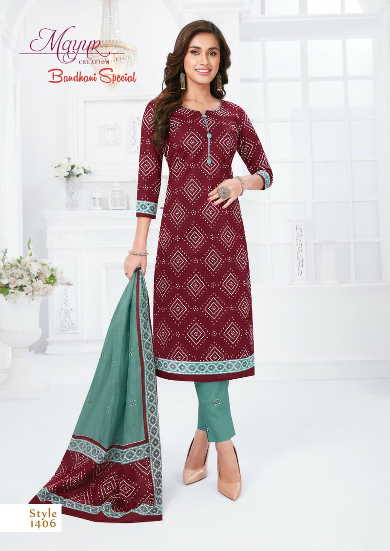 Mayur Creation Bandhani Special Vol 14 Cotton Printed Festive Wear Salwar Suits