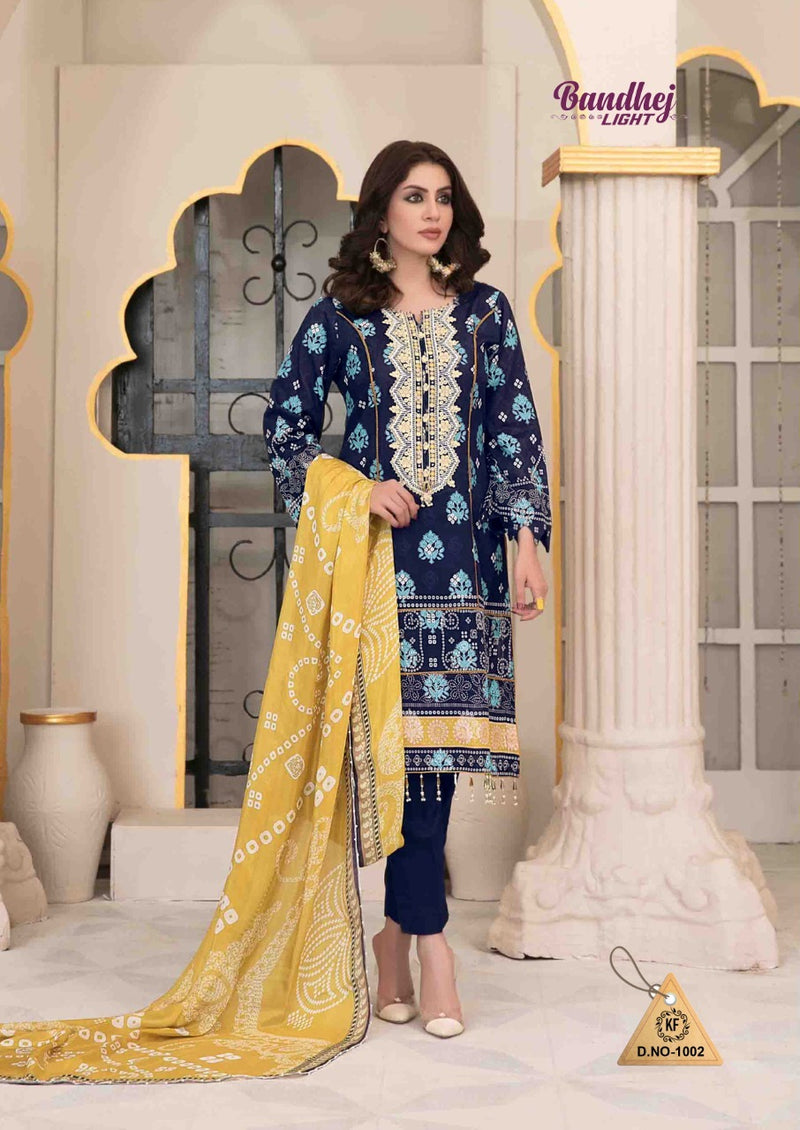 Kf Designer Bandhej Lite Vol 1 Cotton Festive Wear Salwar Suits